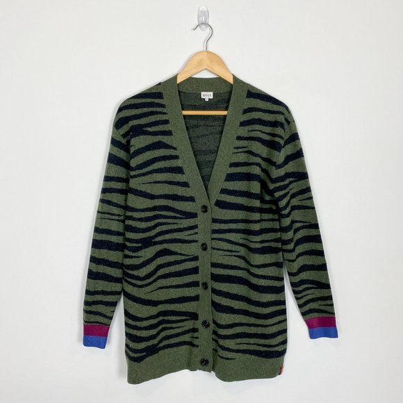 KULE Green and Black Striped Cardigan - Picture 5 of 12